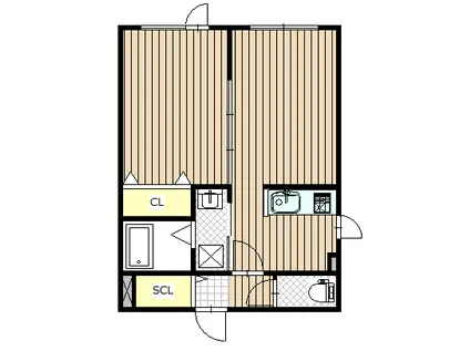 COLORE倶知安(1LDK/2階)の間取り写真