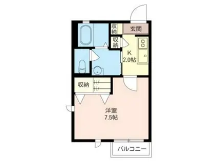 FREE SKY 二俣川(1K/1階)の間取り写真