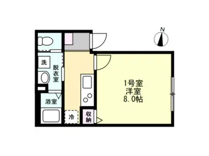 ベイルームチャーム海老名(1K/1階)の間取り写真