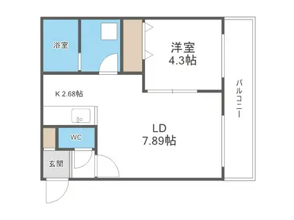 プリヴィエール旭町(1LDK/2階)の間取り写真