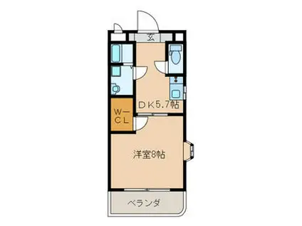 ルーチェクール花畑(1DK/3階)の間取り写真