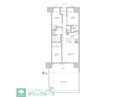 シャリエ亀戸リーディングイースト(3LDK/1階)の間取り写真