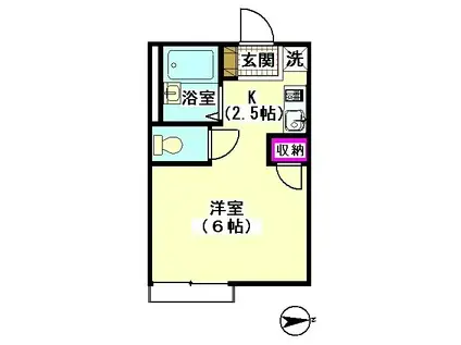 メゾンボヌール(1K/1階)の間取り写真