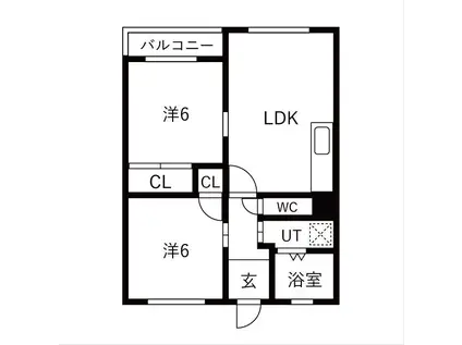 新石生マンション(2LDK/3階)の間取り写真