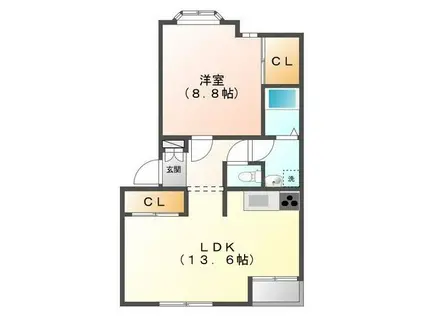 グレイス・シャトー(1LDK/2階)の間取り写真