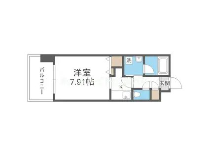 グランシス江坂(1K/8階)の間取り写真