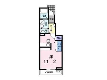 セレーナA(ワンルーム/1階)の間取り写真