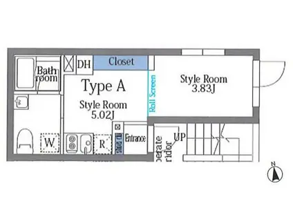 グランデール町屋(1DK/2階)の間取り写真