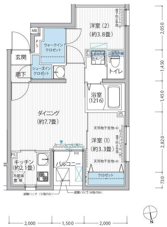 PERSICA NAKANO(2DK/5階)の間取り写真