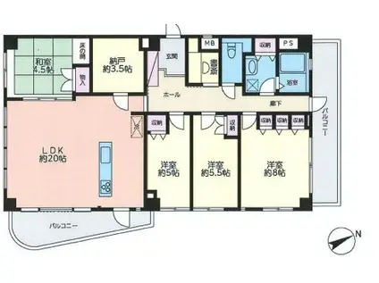 アムールM(4SLDK/2階)の間取り写真