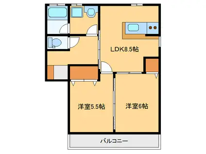 グレイス(2LDK/1階)の間取り写真