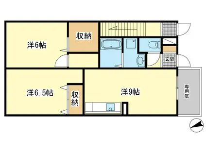 コンフォート佐良和II(2LDK/1階)の間取り写真
