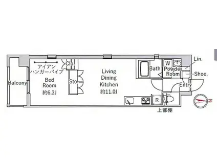 R-STYLE文京小石川(ワンルーム/4階)の間取り写真