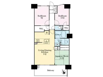 ラヴィアンコート川口南鳩ヶ谷(3LDK/5階)の間取り写真
