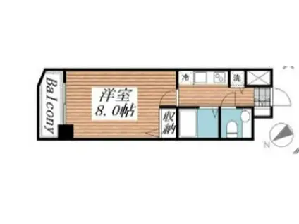 メゾン・ド・ヴィレ目黒(1K/8階)の間取り写真