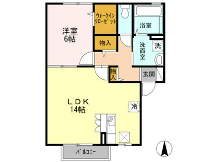 コンフォート杭全(1LDK/1階)の間取り写真