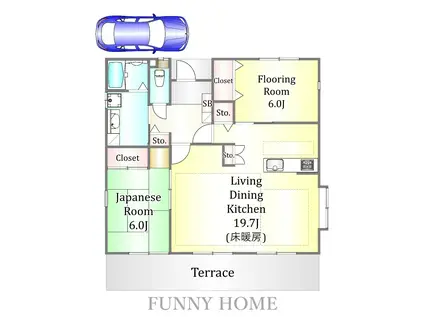 COSMO(2LDK/1階)の間取り写真