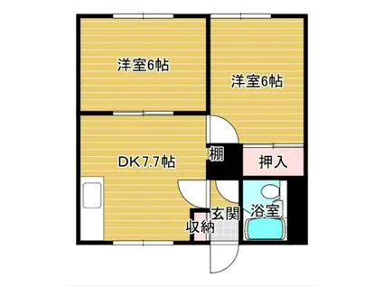 香登マンション(2DK/2階)の間取り写真