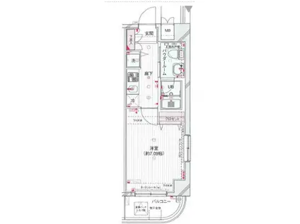 つくばエクスプレス 浅草駅 駅近 日当たり良好 敷礼無 先着順(1K/3階)の間取り写真