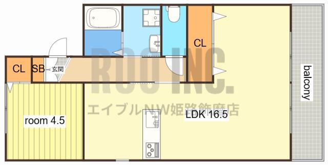 タデノハイツ(1LDK/2階)の間取り写真