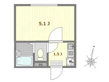 ノーザンロード五反野(1K/2階)の間取り写真