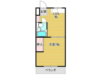 メゾン足立(1DK/3階)の間取り写真