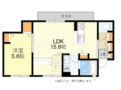 シャーメゾン・テシマ(1LDK/1階)の間取り写真