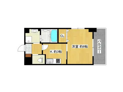 リラス博多駅北S棟(1K/4階)の間取り写真