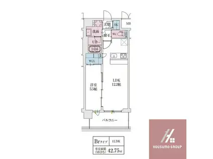 スプランディッド天王寺サウス 旧スプランディッド駒川中野駅前(1LDK/3階)の間取り写真