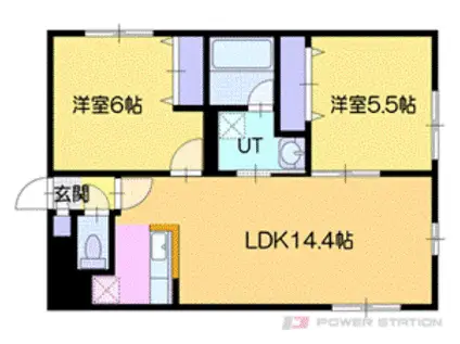 オルセー厚別中央VI(2LDK/2階)の間取り写真