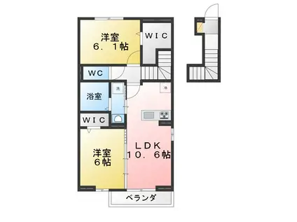 D-ROOM石神井台4丁目PJ A棟・B棟(2LDK/2階)の間取り写真