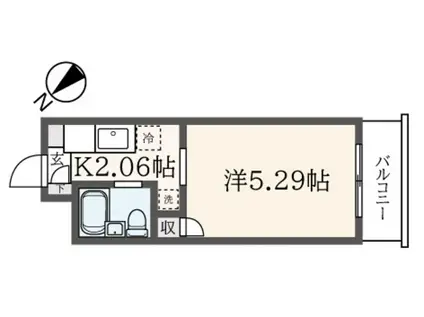 新多摩川ガーデンハイツ(1K/1階)の間取り写真