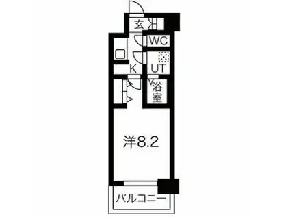 メイクス名駅太閤(1K/1階)の間取り写真