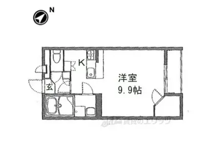 レオパレスメゾンイーストタウン(1K/1階)の間取り写真