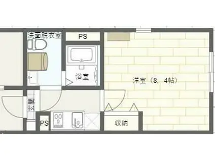 アーバンステージ菊川(1K/4階)の間取り写真