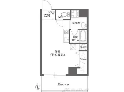 カザリーノビル(ワンルーム/8階)の間取り写真