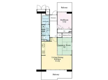 アーバンみらい東大宮東三番街10号棟(2LDK/9階)の間取り写真
