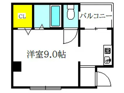 りっこれじでんす(ワンルーム/4階)の間取り写真