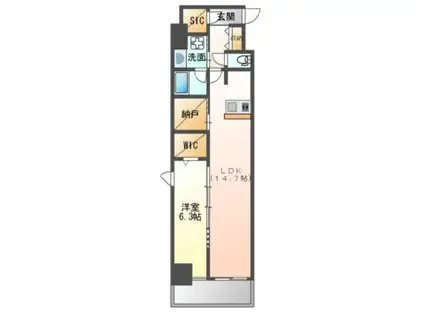 ロイジェント日吉(1SLDK/5階)の間取り写真