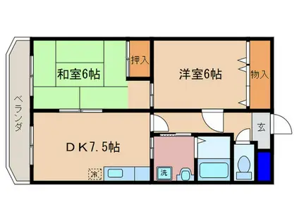 N′S STYLE2(2DK/2階)の間取り写真