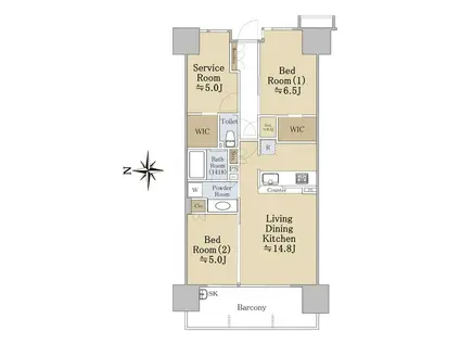 シティテラス金町 E棟(2SLDK/5階)の間取り写真