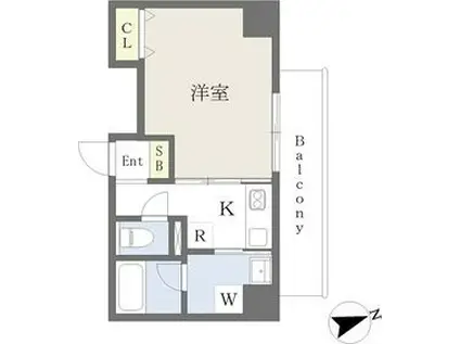 ノエル野江(1K/6階)の間取り写真