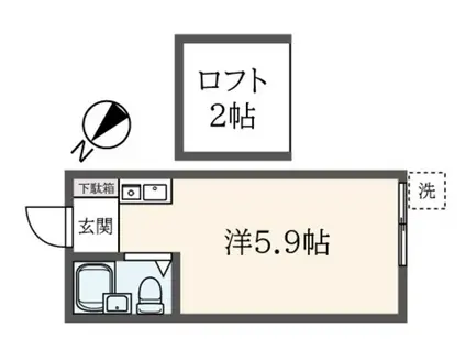 ペアパレス桜上水(ワンルーム/1階)の間取り写真