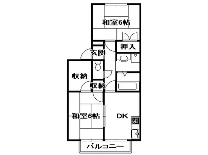 前田ハイツB(2SK/1階)の間取り写真