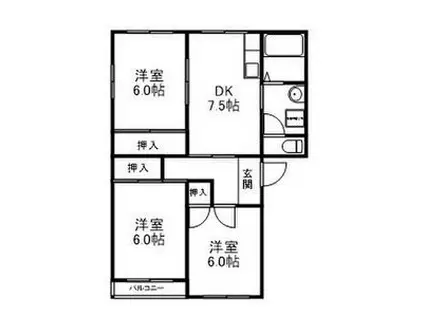 グレース矢作(3DK/1階)の間取り写真