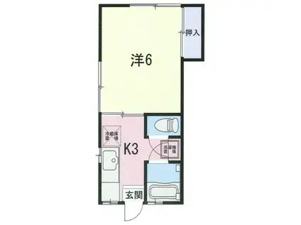 鈴木ハイツ(1K/1階)の間取り写真