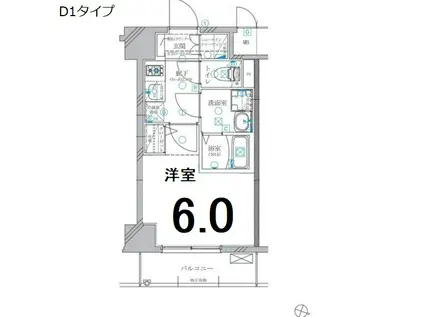ディアレイシャス東別院IV(1K/2階)の間取り写真