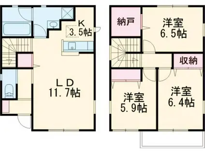 Yヨウトウ7パナメゾン(3LDK/1階)の間取り写真