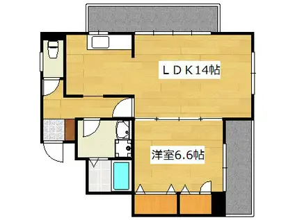 プレステージ国分I(1LDK/6階)の間取り写真