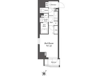 ブランシエスタ北品川(1K/10階)の間取り写真